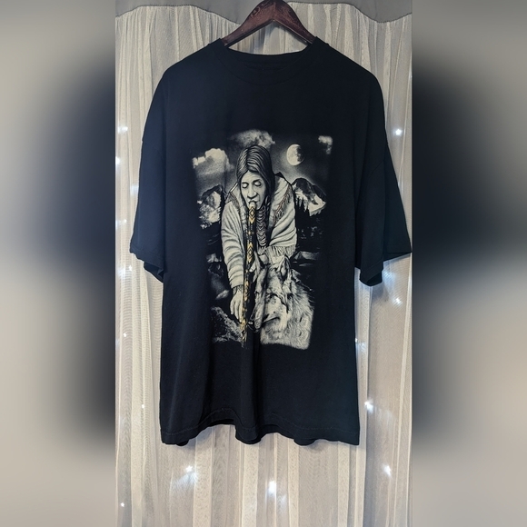 Other - 🚨🚨 NWOT Native American Peace Pipe Men's T-Shirt-(XXX-Large) Black